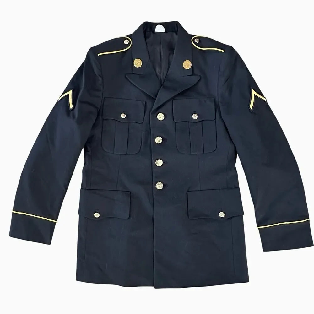 United States Army Service Uniform Dress Blue 450 ASU Jacket Coat Poly Wool 37RC
